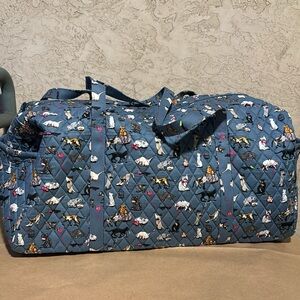 Vera Bradley Cat's Meow Pattern Large Traveler Duffel Bag Kitty Cat Gym Luggage